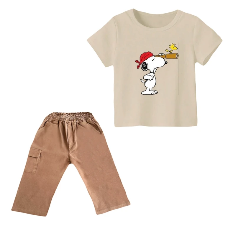 ست تی شرت و شلوارک پسرانه مدل اسنوپی کد ۱۱