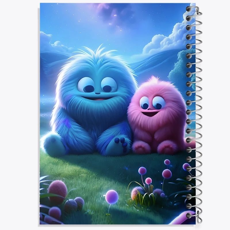 دفتر شطرنجی 50 برگ خندالو طرح هیولای کیوت کد F6279