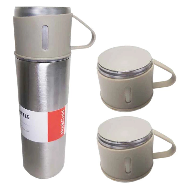 فلاسک مدل VACUUM گنجایش 0.5 لیتر به همراه لیوان بسته 3 عددی
