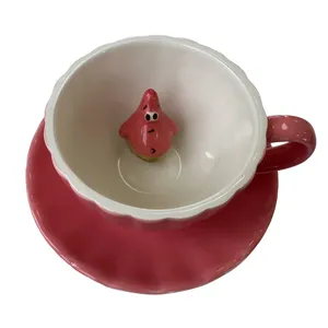 ست فنجان و نعلبکی سرامیکی مدل دالبری طرح پاتریک