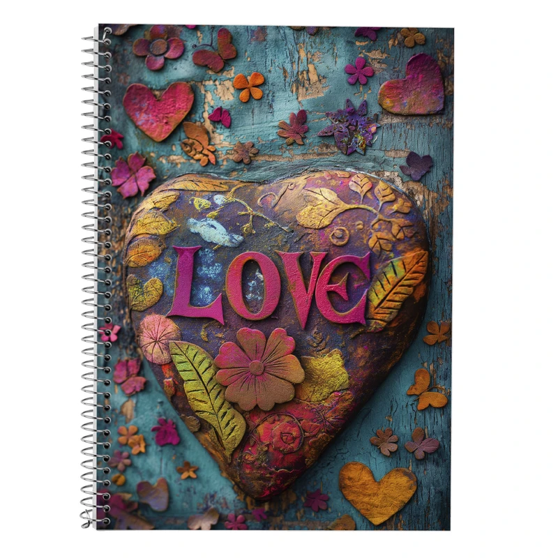 دفتر زبان 50 برگ مدوپد مدل سه خط طرح عاشقانه love کد DF14243