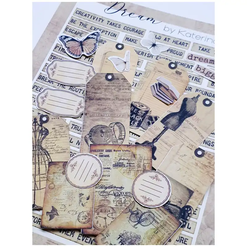 برچسب کاترینکا طرح برش خورده بولت ژورنال و اسکرپ بوک مدل Dream بسته 74 عددی