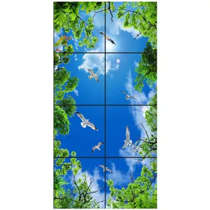 تایل سقفی آسمان مجازی طرح پرواز و درختان کد 0700 سایز 60x60 سانتی متر مجموعه 8 عددی