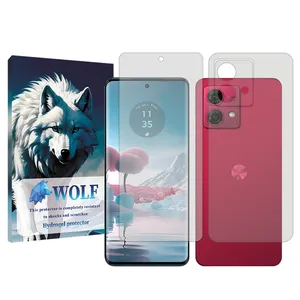 Wolf transparent Screen Protector Suitable for Motorola Moto G84 Mobile Phone with Back Protector