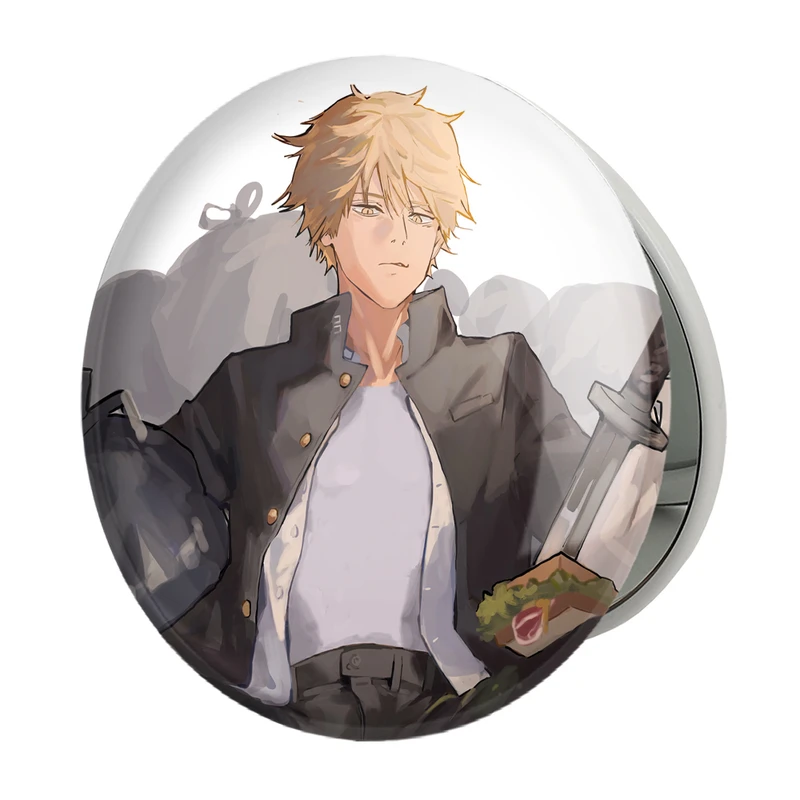 آینه جیبی خندالو طرح دنجی انیمه مرد اره ای Chainsaw Man مدل تاشو کد 17856 