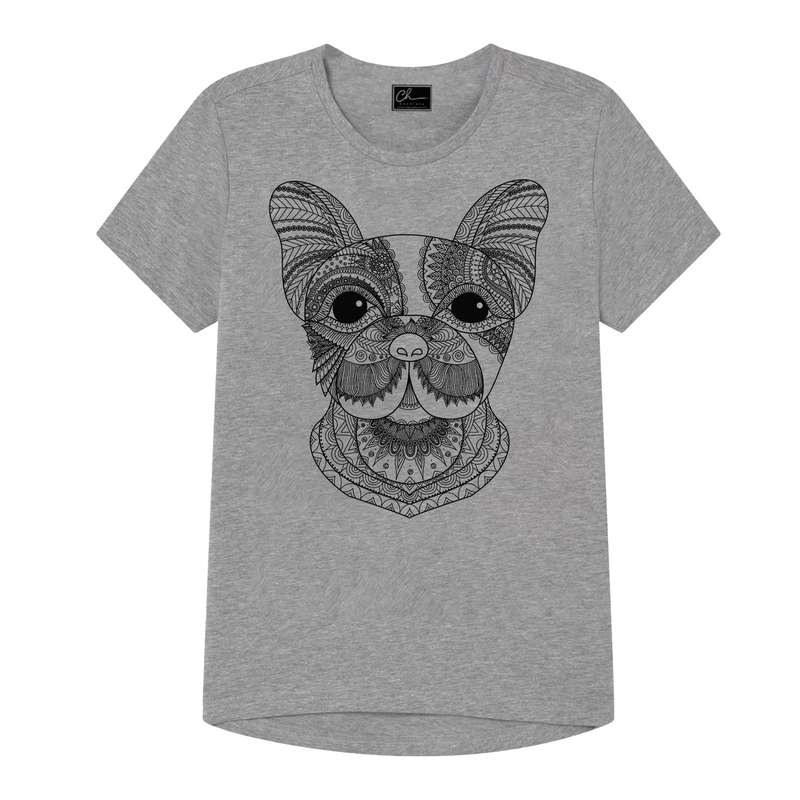تی شرت پسرانه مدل DOG  کد J30 رنگ طوسی