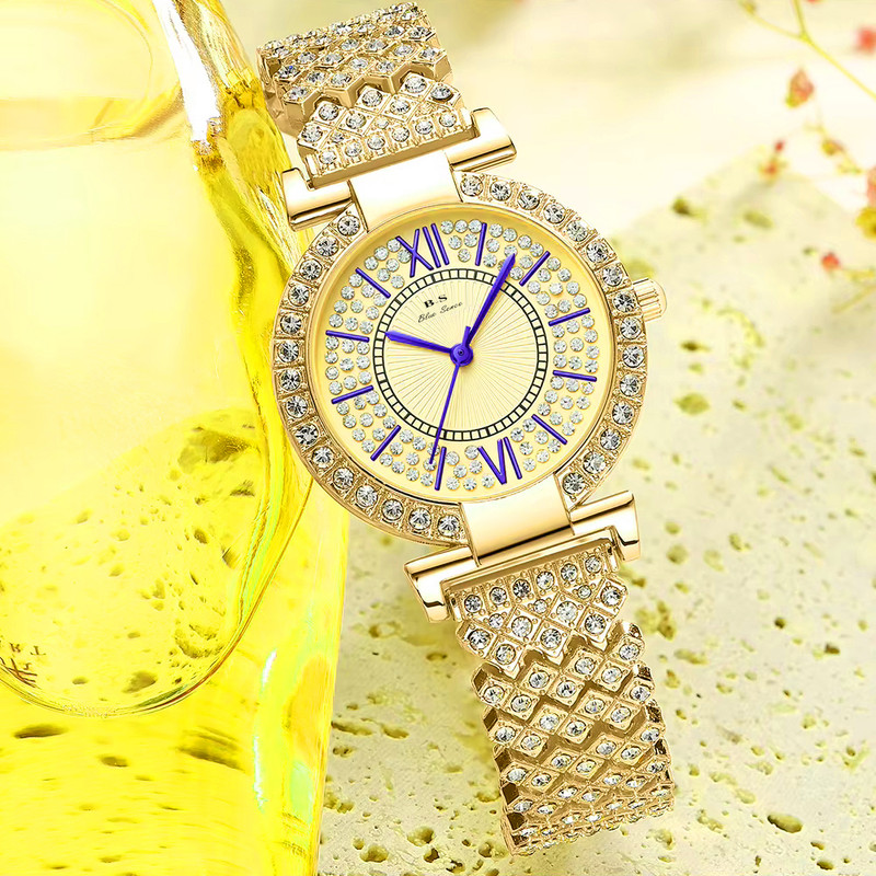 ساعت مچی عقربه ای زنانه مدل فول نگین کد ghabu-1