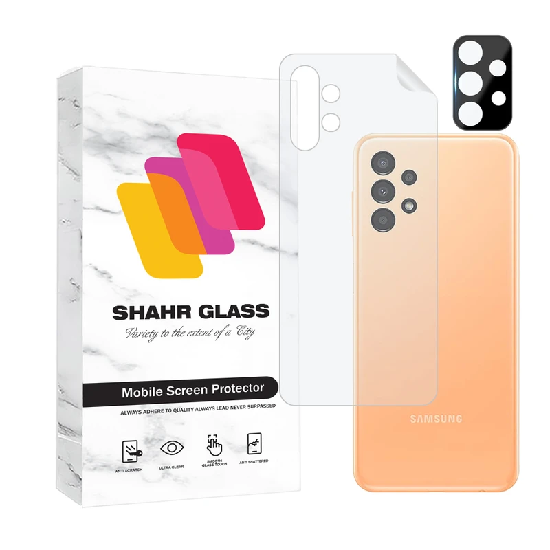 محافظ پشت گوشی شهر گلس مدل MTBFULS مناسب برای گوشی موبایل سامسونگ Galaxy A14 5G به همراه محافظ لنز