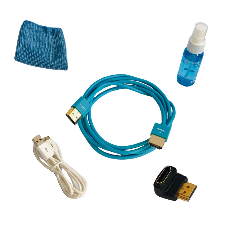 کابل HDMI لینویا مدل 110 طول 1.5 متر به همراه کابل تبدیل USB به MicroUSB و مبدل HDMI L و کیت تمیزکننده صفحه نمایش حجم 30 میلی لیتر 