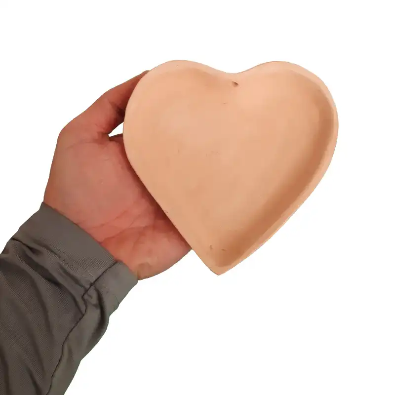 ظرف هفت سین سفالی خام مدل قلب بسته 7 عددی