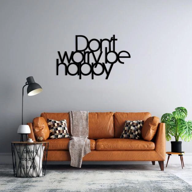 دیوارکوب ماهوت طرح dont worry be happy