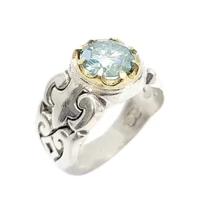 انگشتر نقره مردانه مدل موزانایت کد 5876649