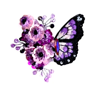 گل سینه دست ساز زنانه مدل پروانه کد 001