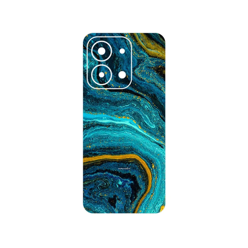 برچسب پوششی ماهوت مدل Turquoise marblewith golden streaks مناسب برای گوشی موبایل شیائومی Redmi 15C 4G