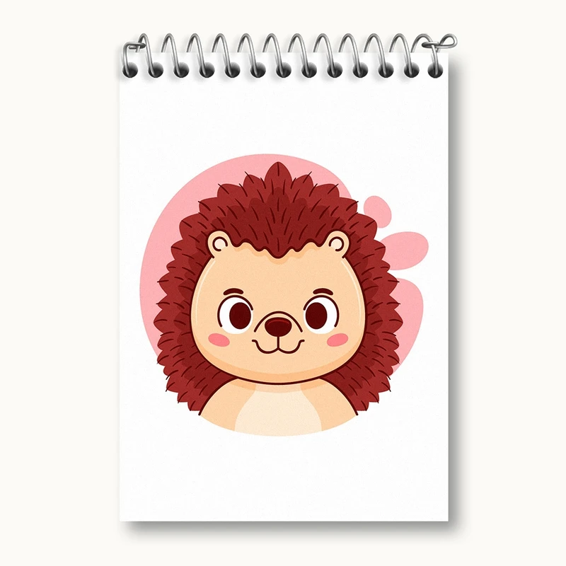 دفتر یادداشت 50 برگ خندالو مدل جوجه تیغی حیوانات بامزه کد 37158