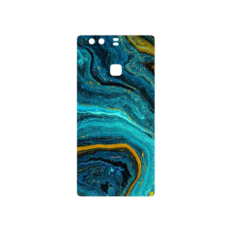 برچسب پوششی ماهوت مدل Turquoise marblewith golden streaks مناسب برای گوشی موبایل هوآوی P9 Plus
