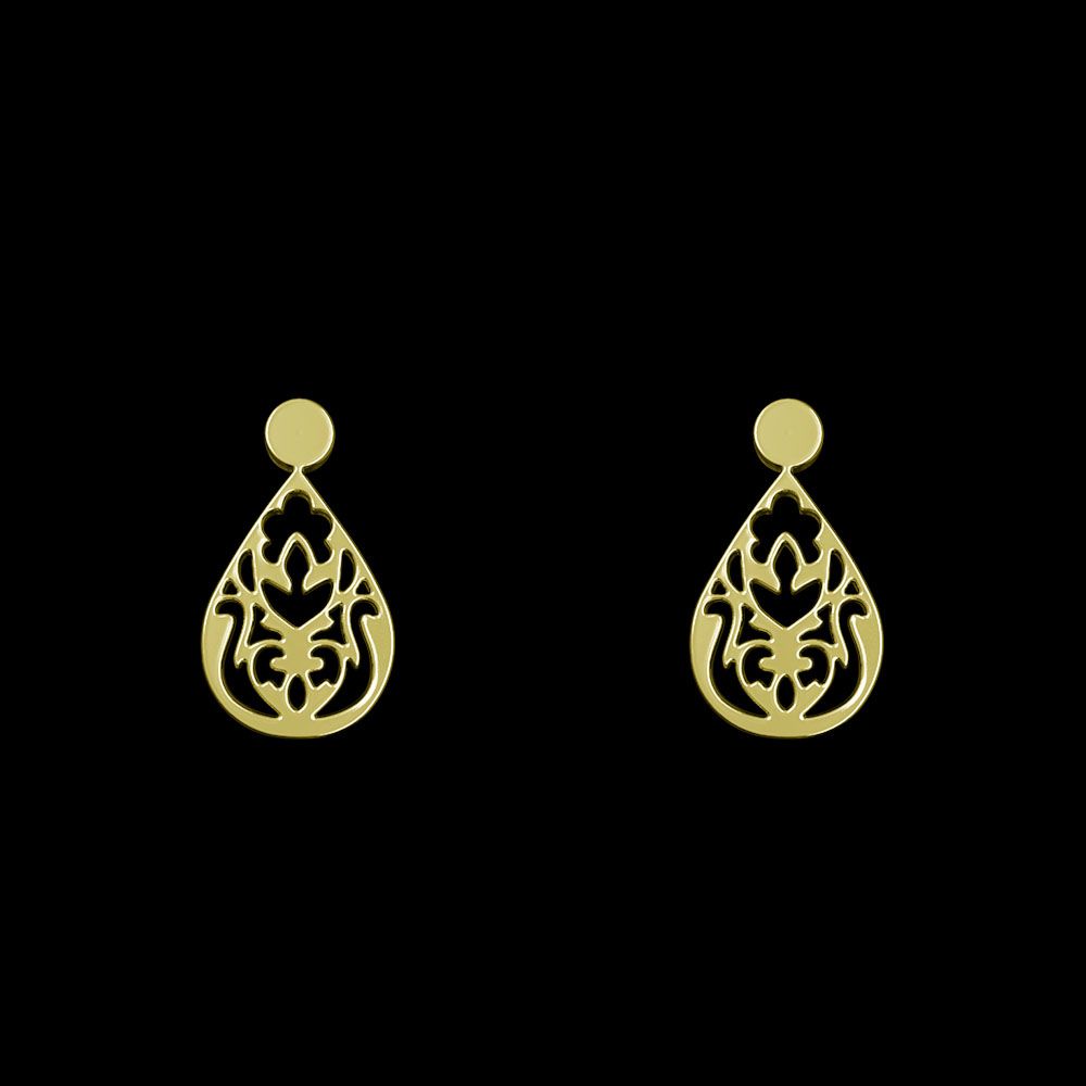 گوشواره طلا 18 عیار زنانه مدوپد مدل هندسی کد GA1-14125 -  - 1