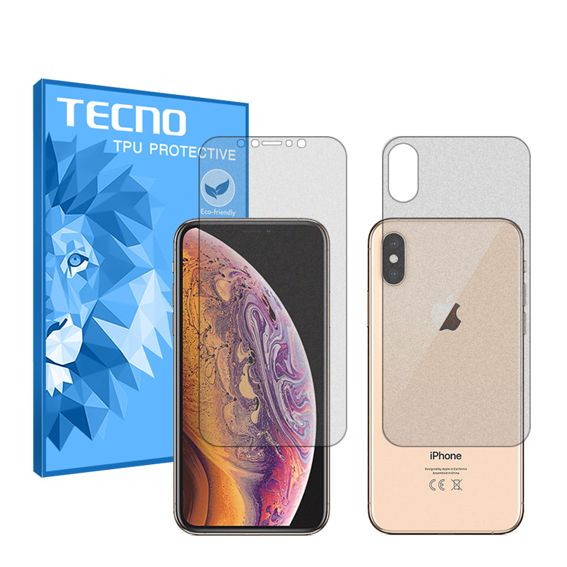 محافظ صفحه نمایش مات تکنو مدل HyMTT مناسب برای گوشی موبایل اپل iPhone XS به همراه محافظ پشت گوشی