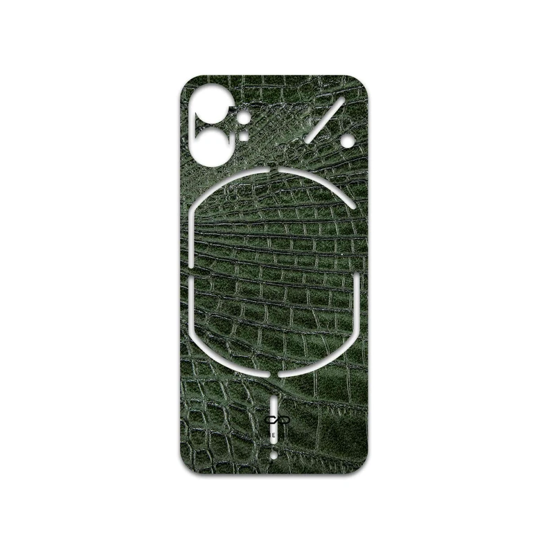 برچسب پوششی ماهوت مدل Green-Crocodile-Leather مناسب برای گوشی موبایل ناتینگ Phone 1