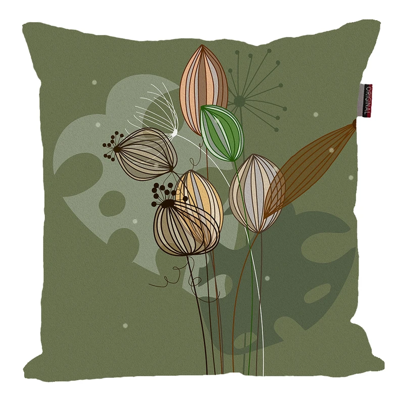 کوسن پاد آفرین مدل مینیمال طرح برگ گلدان کد PK30512