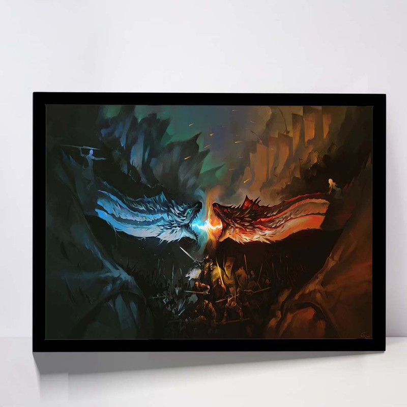 تابلو مدل ice fire dragon game of thrones کد F-13013