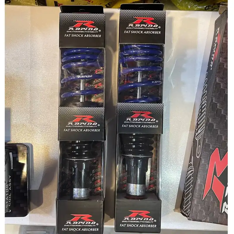 کمک فنر عقب موتور سیکلت راپیدو مدل C 125 FAT مناسب برای هوندا به همراه اسپیسر مجموعه 4 عددی