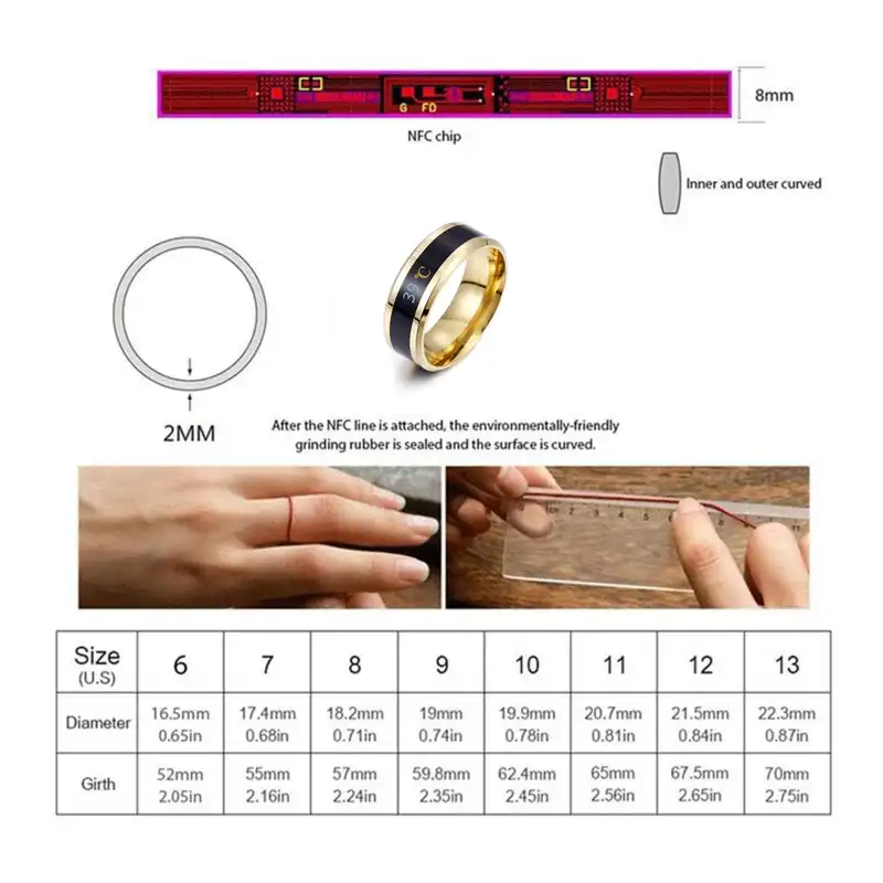 انگشتر زنانه مدل حلقه جادویی دماسنج