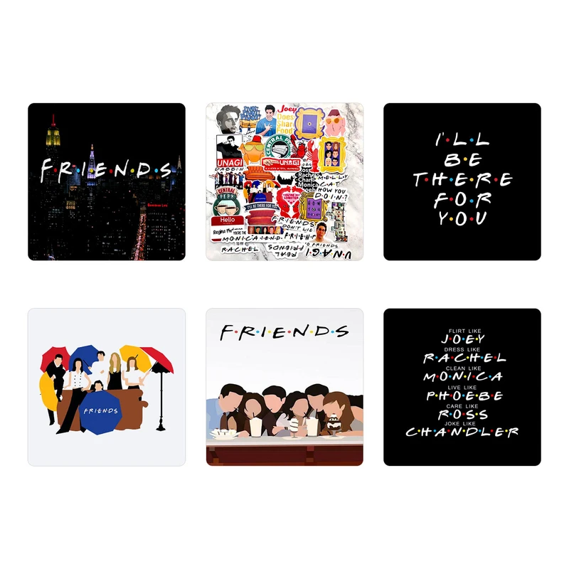 زیر لیوانی طرح فرندز مدل set18 مجموعه 6 عددی