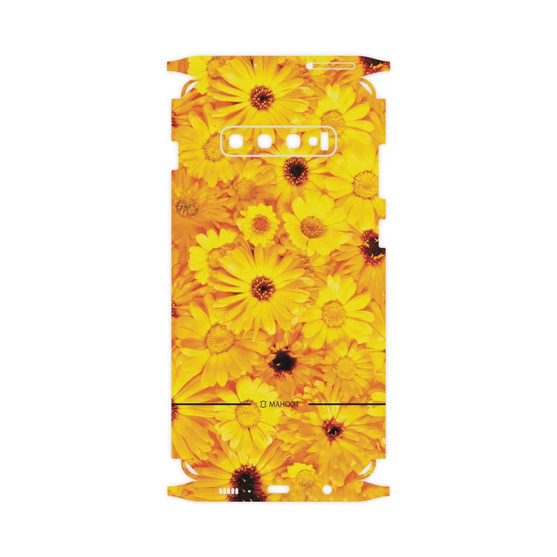 برچسب پوششی ماهوت مدل Yellow-Flower-FullSkin مناسب برای گوشی موبایل سامسونگ Galaxy S10 Plus