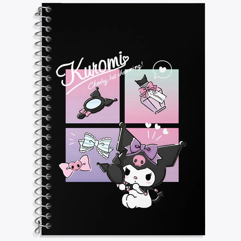 دفتر زبان 50 برگ خندالو مدل سه خط طرح کرومی (Kuromi) کد N4817