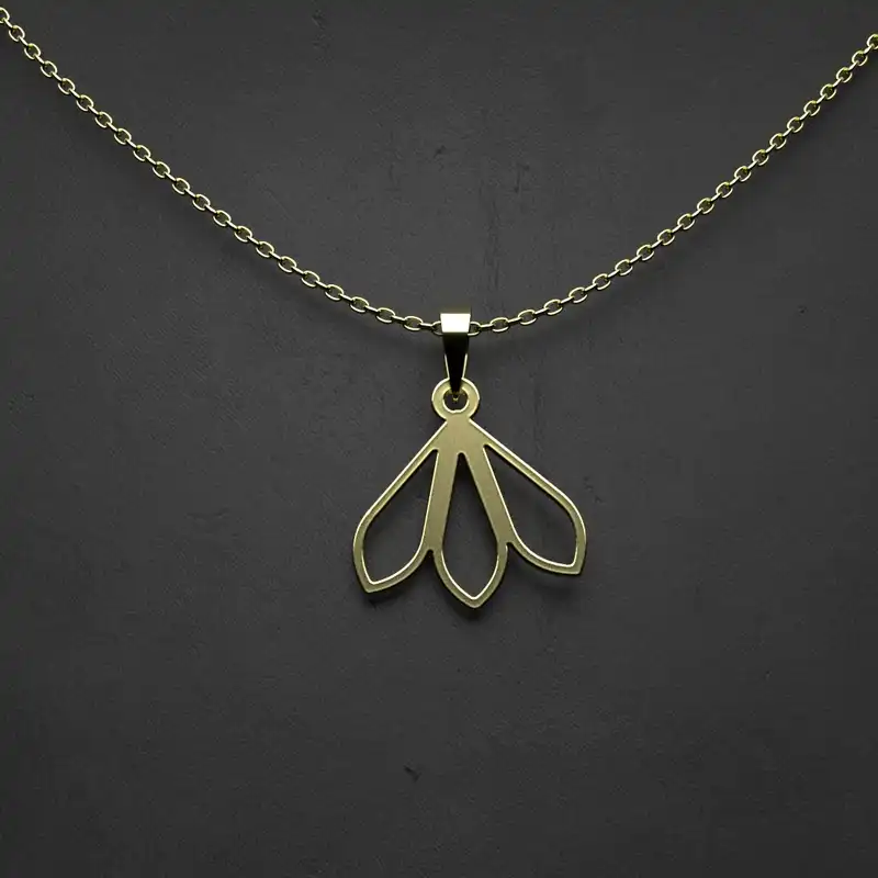 گردنبند طلا 18 عیار زنانه مدوپد مدل  طرح گل هندسی کد MM1285