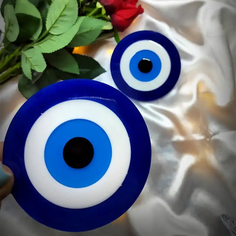 زیر لیوانی رزینی طرح چشم و نظر