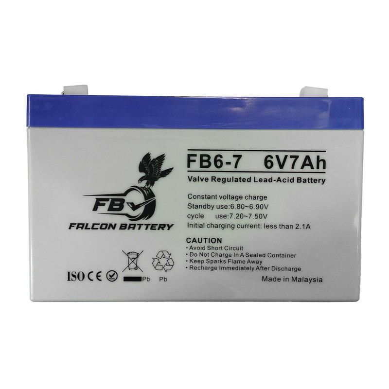 باتری سیلد اسید 6 ولت 7 آمپر فالکون مدل KSRE-6V-7A