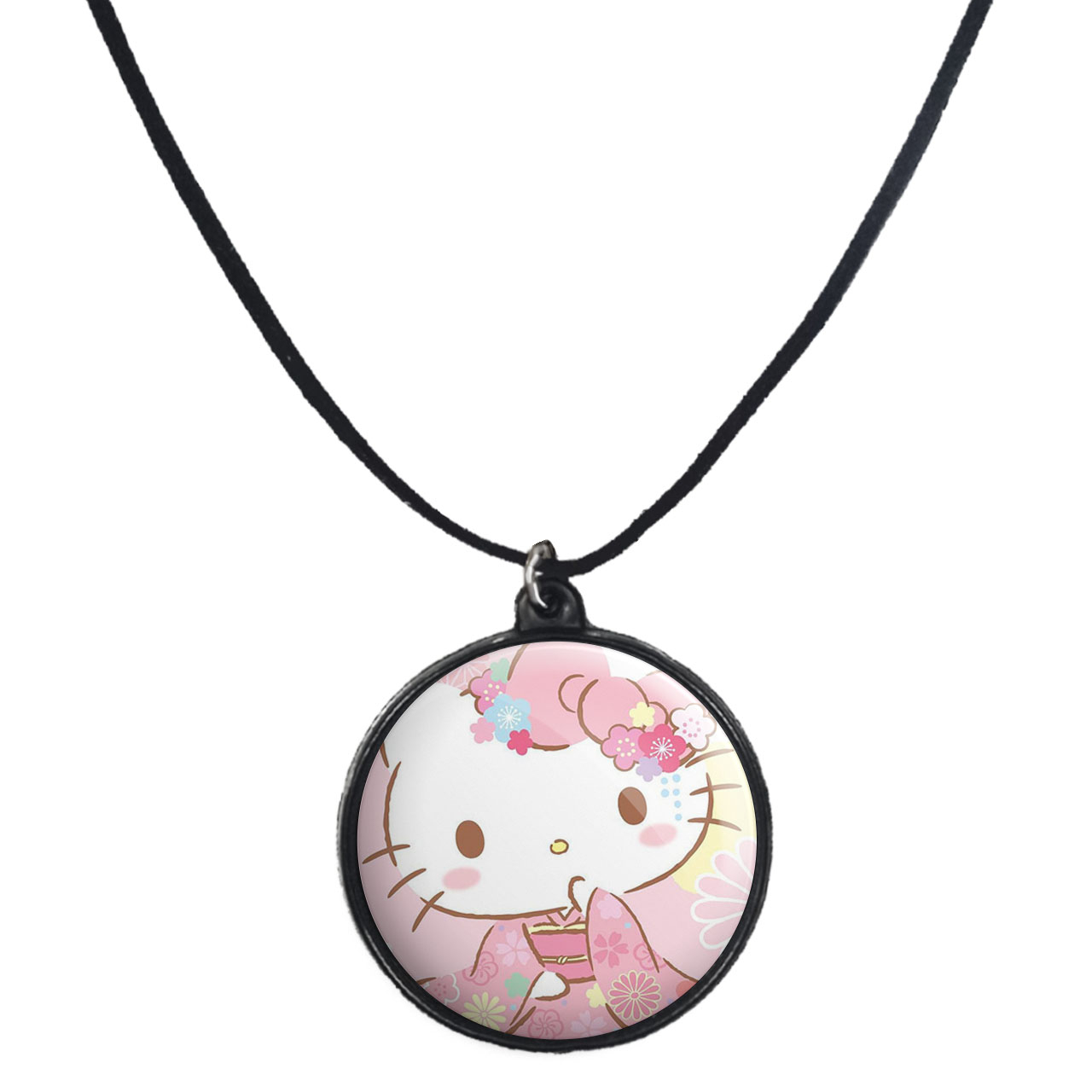 گردنبند پرمانه طرح کیتی کد pmb.22527 مدل دو طرفه