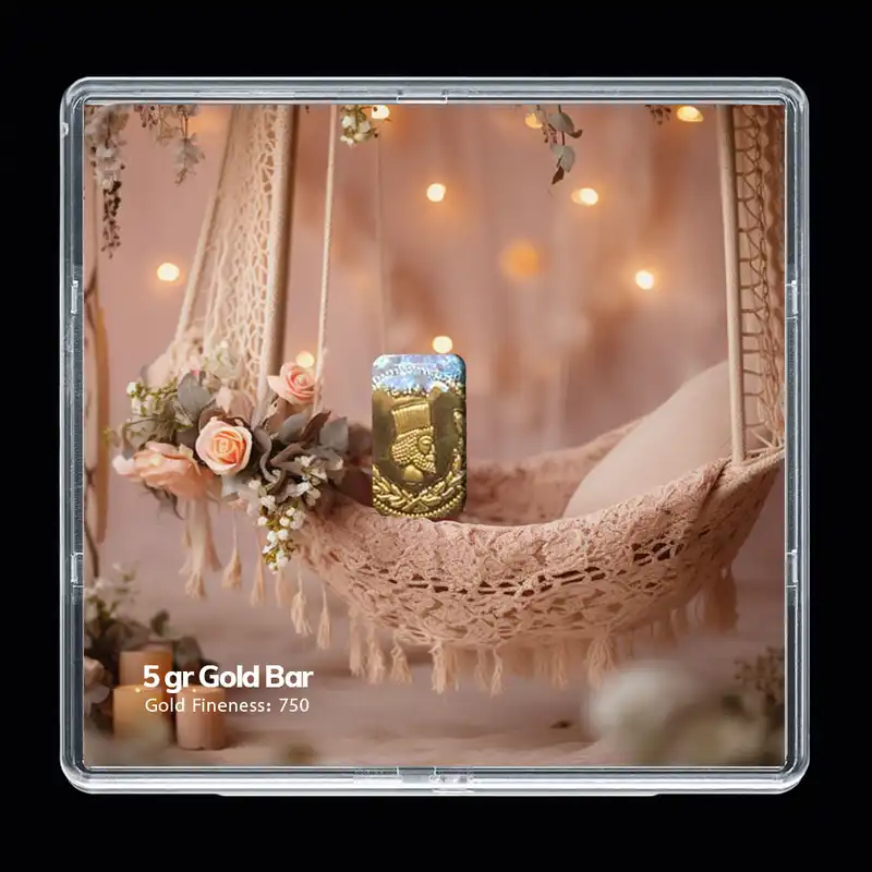 شمش طلا 18 عیار مدوپد مدل گهواره کد SG-10292