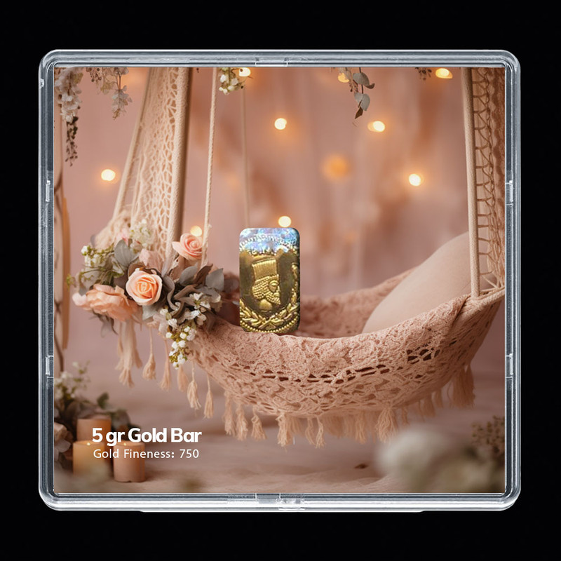 شمش طلا 18 عیار مدوپد مدل گهواره کد SG-10292