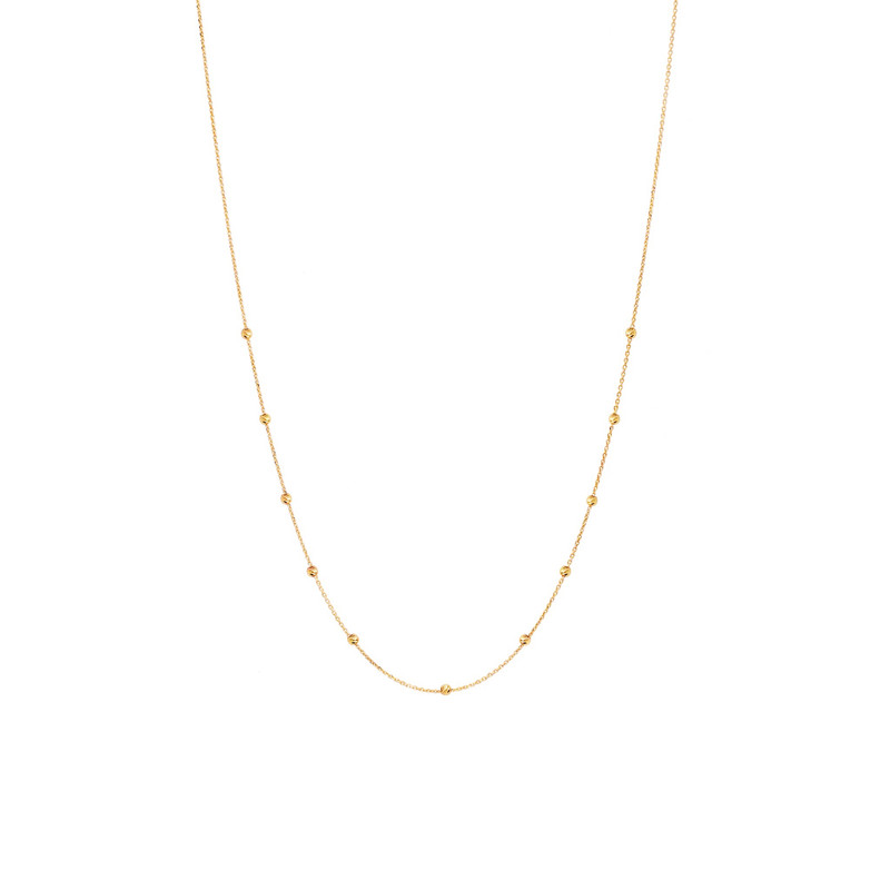 گردنبند طلا 18 عیار زنانه با زنجیر حلقهای (فلامینگو) الی گالری مدل تمام گوی البرناردو