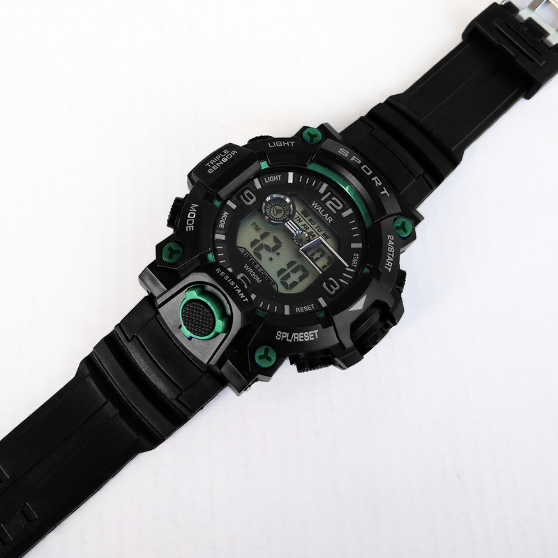 ساعت مچی دیجیتال پسرانه والار مدل ضدآب SPORT چراغدار کرنومتردار کد 12