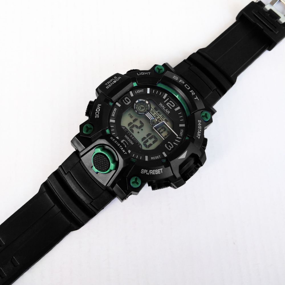 ساعت مچی دیجیتال پسرانه والار مدل ضدآب SPORT چراغدار کرنومتردار کد 12 -  - 3