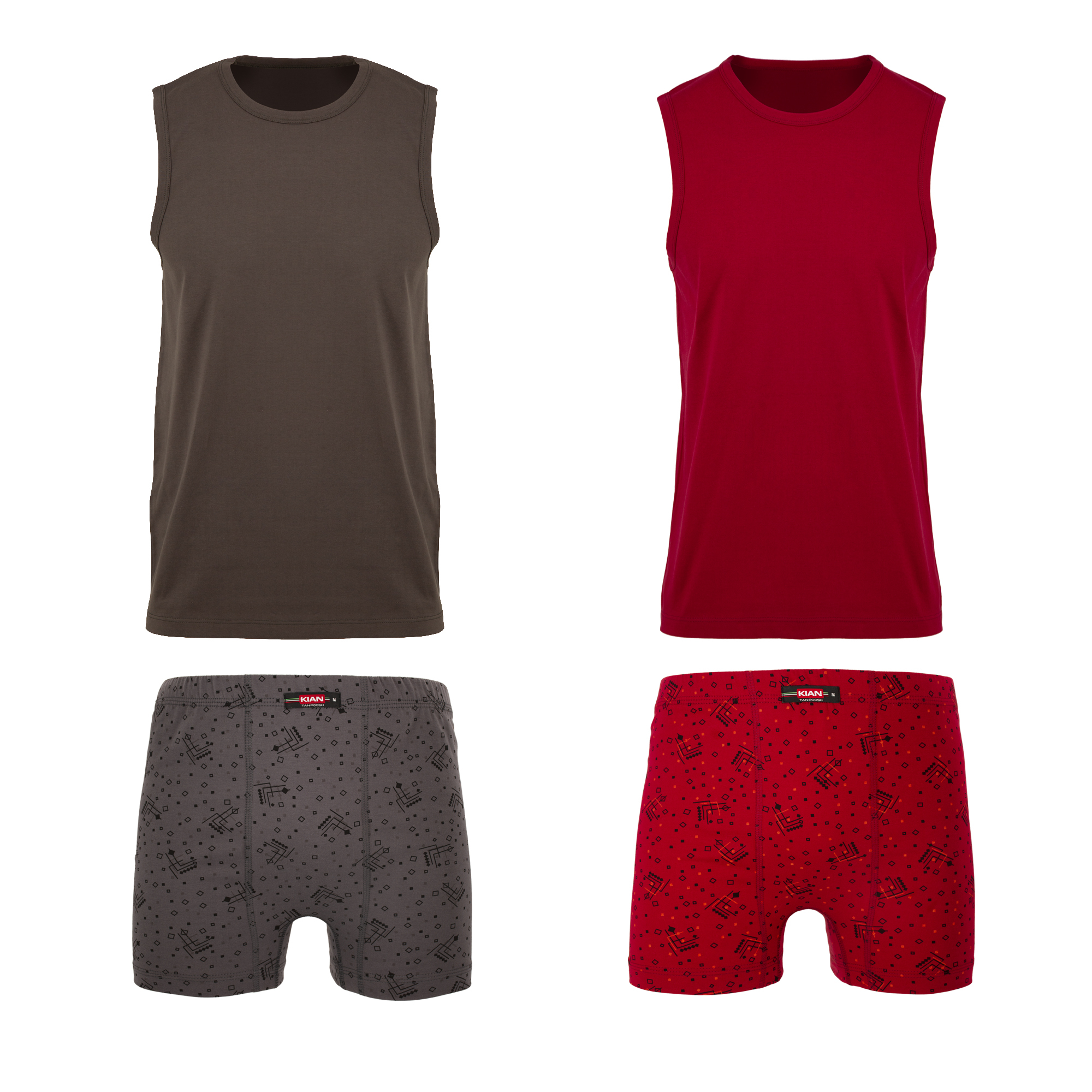 ست شورت و زیرپوش مردانه کیان تن پوش مدل 112682 مجموعه 2 عددی 