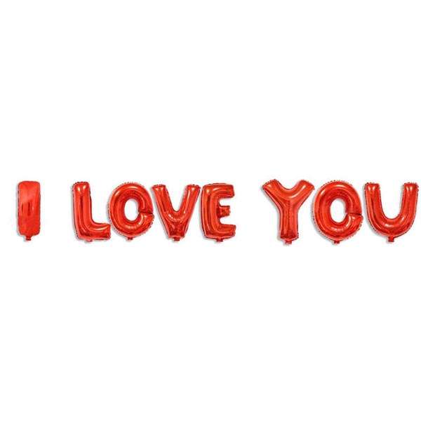 بادکنک فویلی مدل I LOVE YOU مجموعه 8 عددی