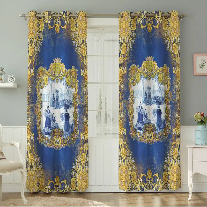 پرده نیروانا طرح سنتی مدل مخمل کد 4883 سایز 140×280 سانتی متر