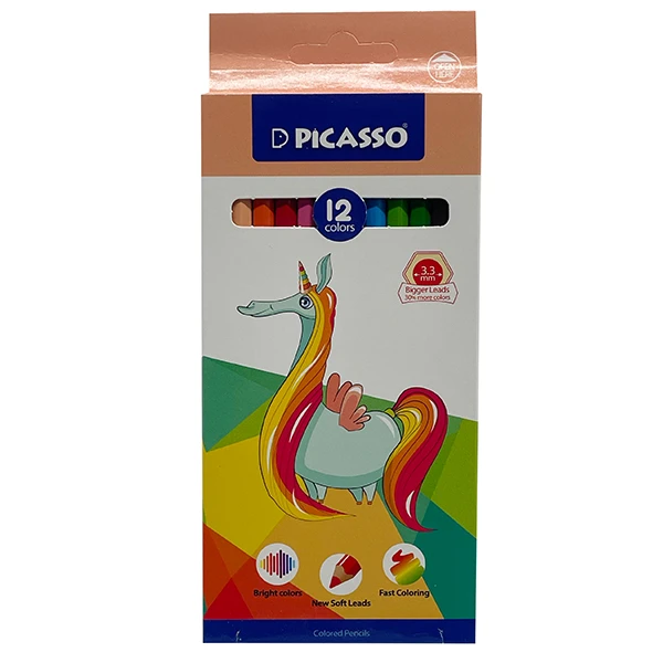 مداد رنگی 12 رنگ پیکاسو مدل تک شاخ