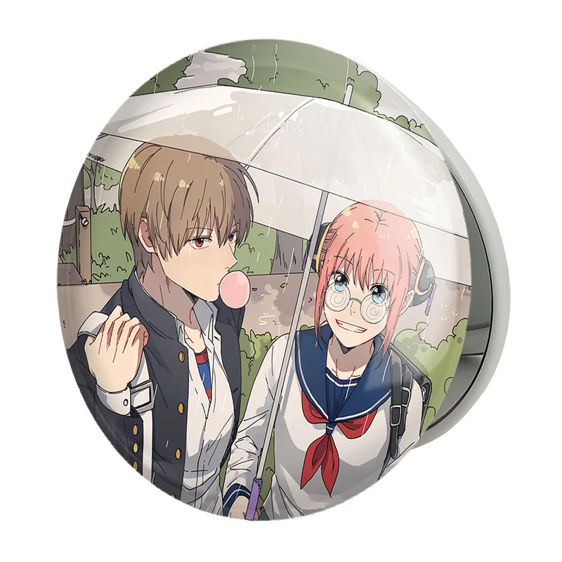 آینه جیبی خندالو طرح کاگورا و اوکیتا انیمه گینتاما مدل تاشو کد 12958 