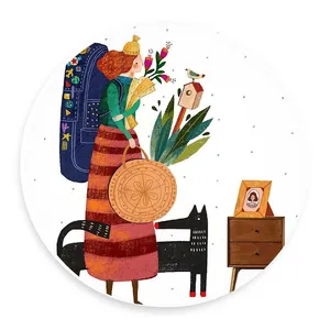  دیوارکوب طرح دختر جهانگرد و سگ مدل wtb607