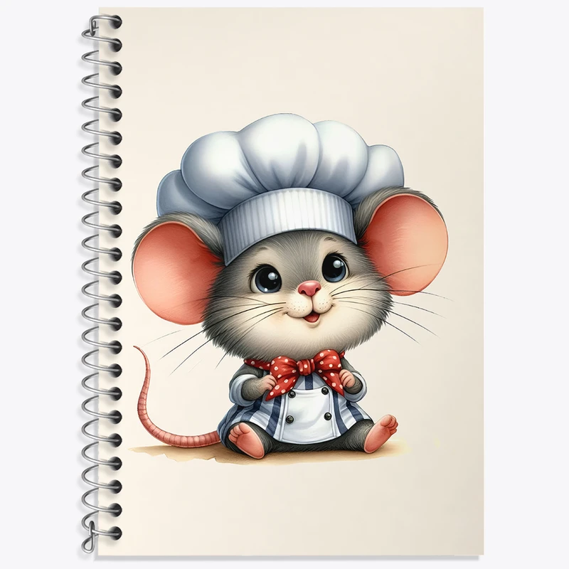 دفتر زبان 50 برگ خندالو مدل سه خط طرح موش آشپز کد N5557