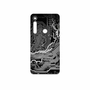 MAHOOT Black Printed Circuit Board Cover Sticker for Motorola One Macro