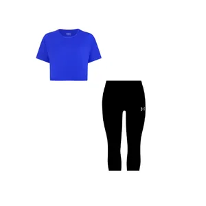 ست کراپ تی شرت و شلوارک ورزشی زنانه مدل 56-3101