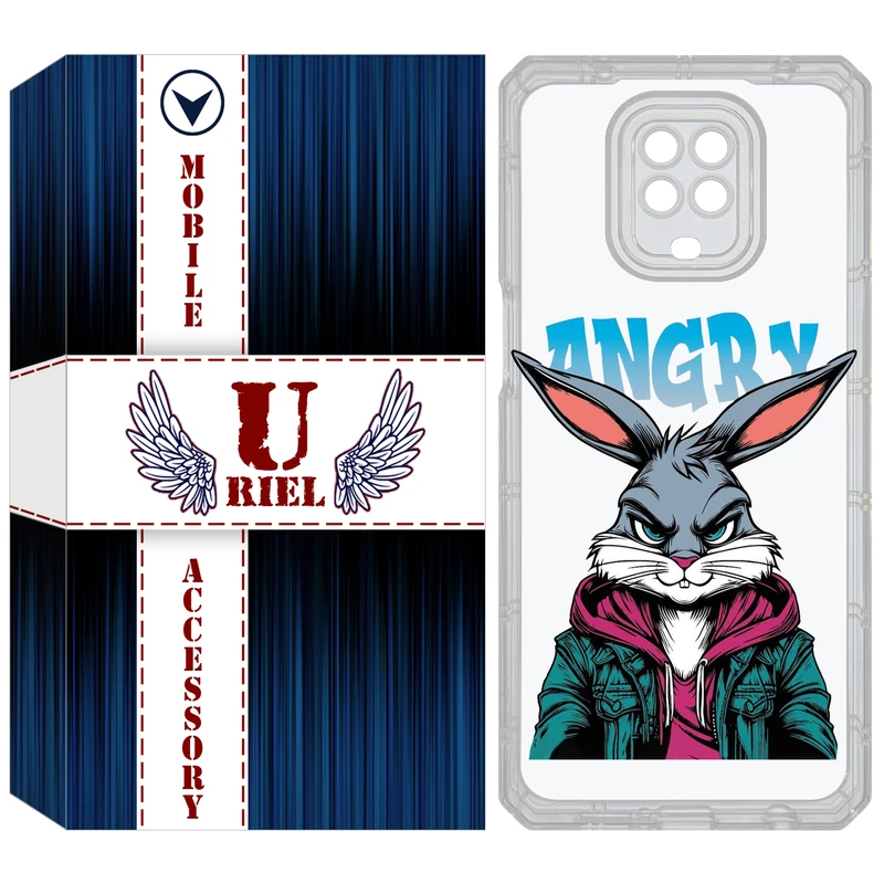 کاور یوریل مدل Clear کد 51 طرح خرگوش مناسب برای گوشی موبایل شیائومی Redmi Note 9S / Note 9 Pro / Note 9 Pro Max
