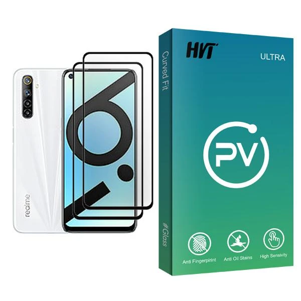 محافظ صفحه نمایش اچ وی تی مدل PV Glass MIX002 مناسب برای گوشی موبایل ریلمی 6i بسته دو عددی